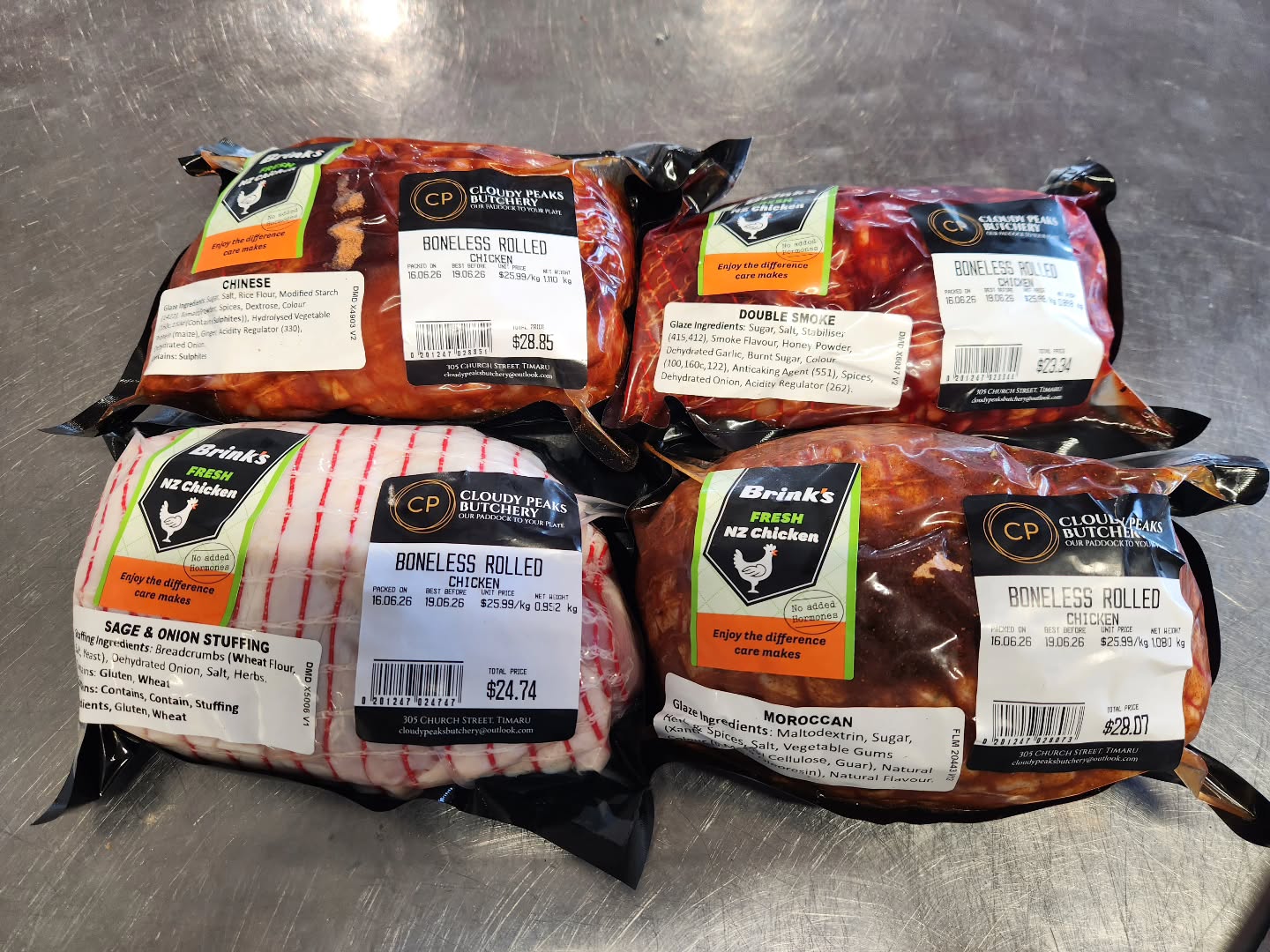 Flavoured rolled chicken